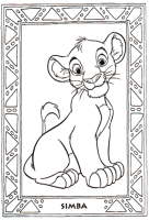 A coloring page of the lion king